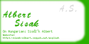 albert sisak business card